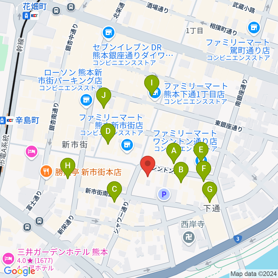 和楽器市場（森楽器）周辺のホテル一覧地図