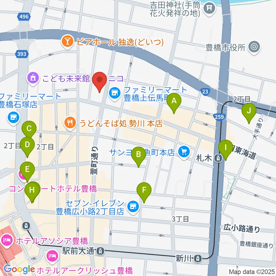 和楽器専門店 山とや周辺のホテル一覧地図