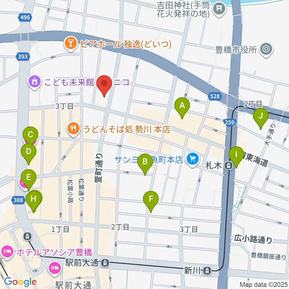 和楽器専門店 山とや周辺のホテル一覧地図