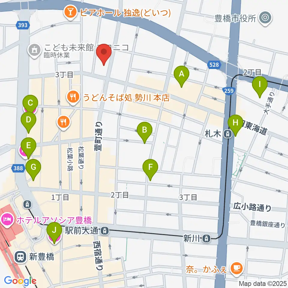 和楽器専門店 山とや周辺のホテル一覧地図