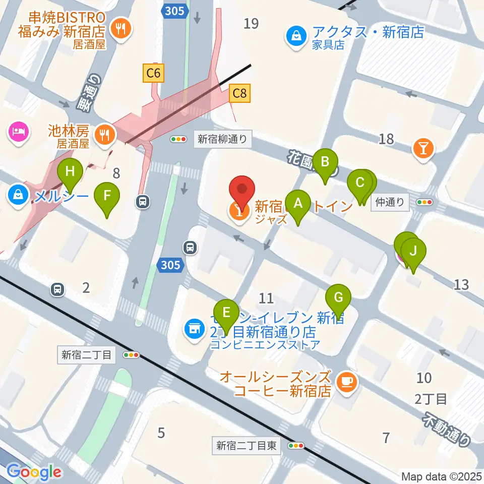 ヤナギサワ・クロッシュ周辺のホテル一覧地図