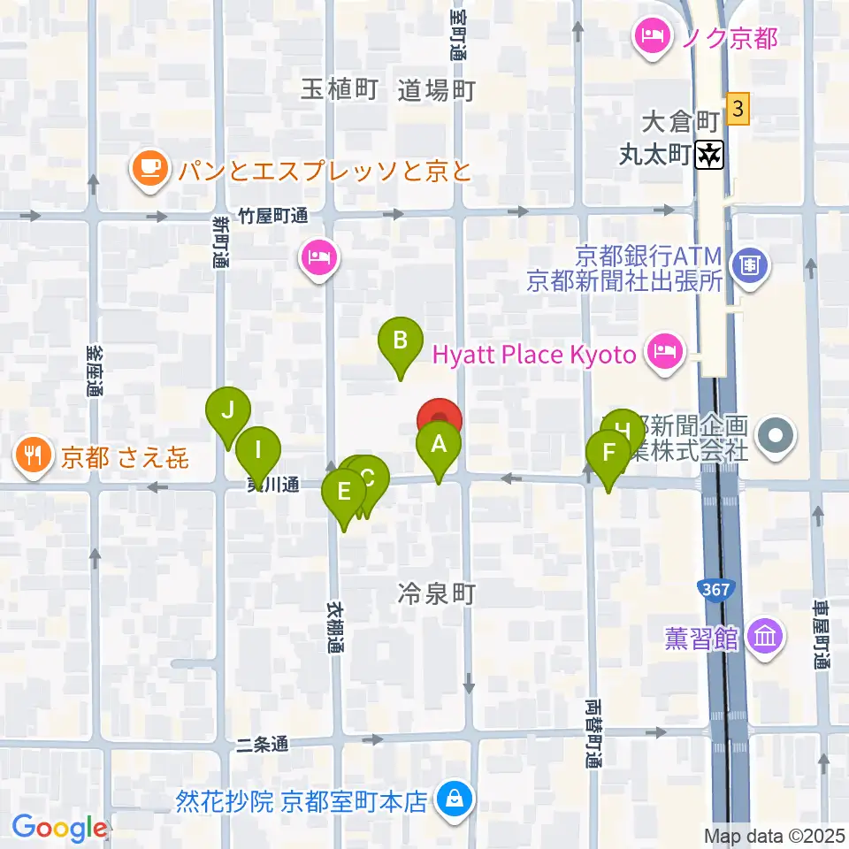 ユリ楽器周辺のホテル一覧地図