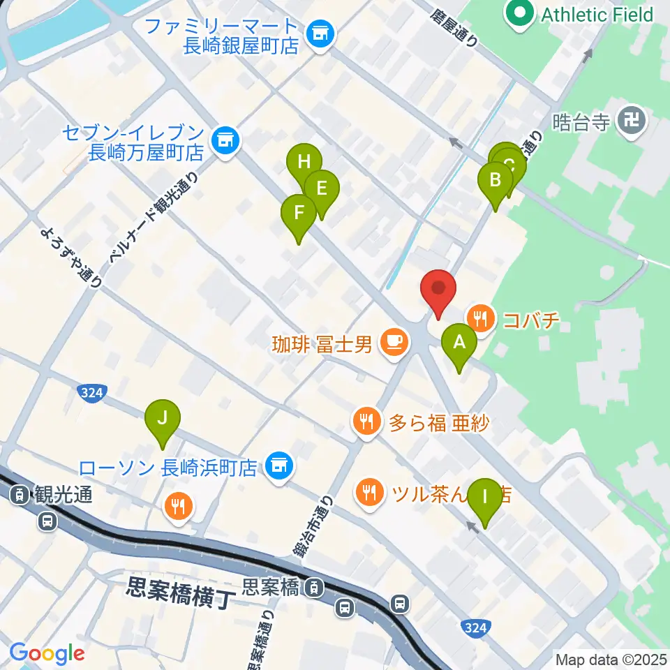 初美屋楽器店周辺のホテル一覧地図