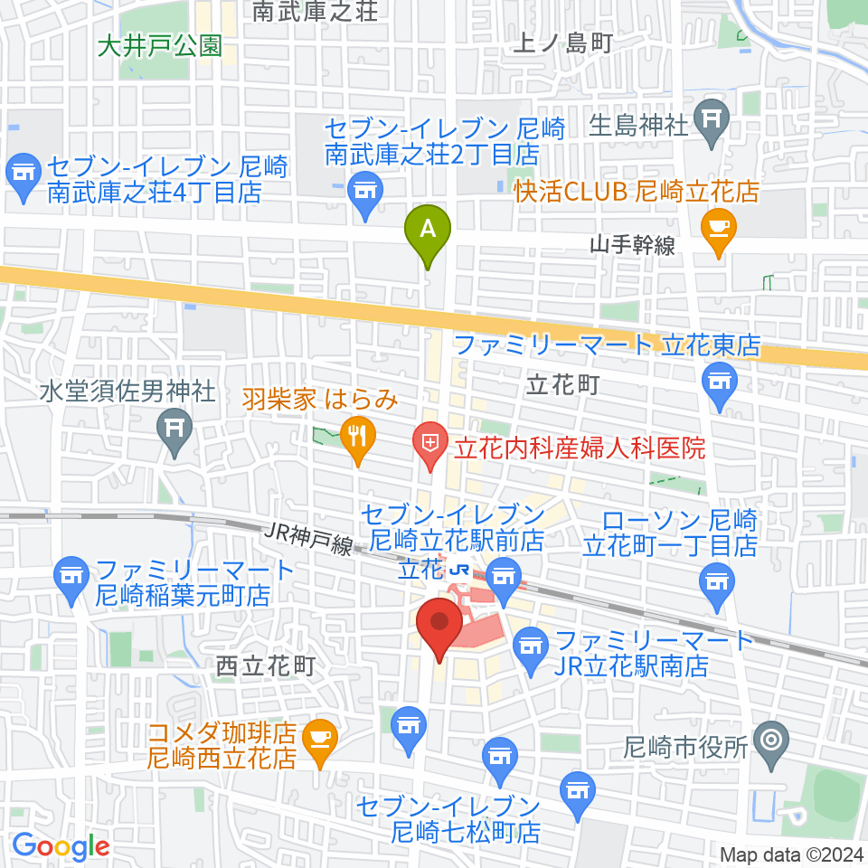 福永管楽器 ハーモニー楽器周辺のホテル一覧地図
