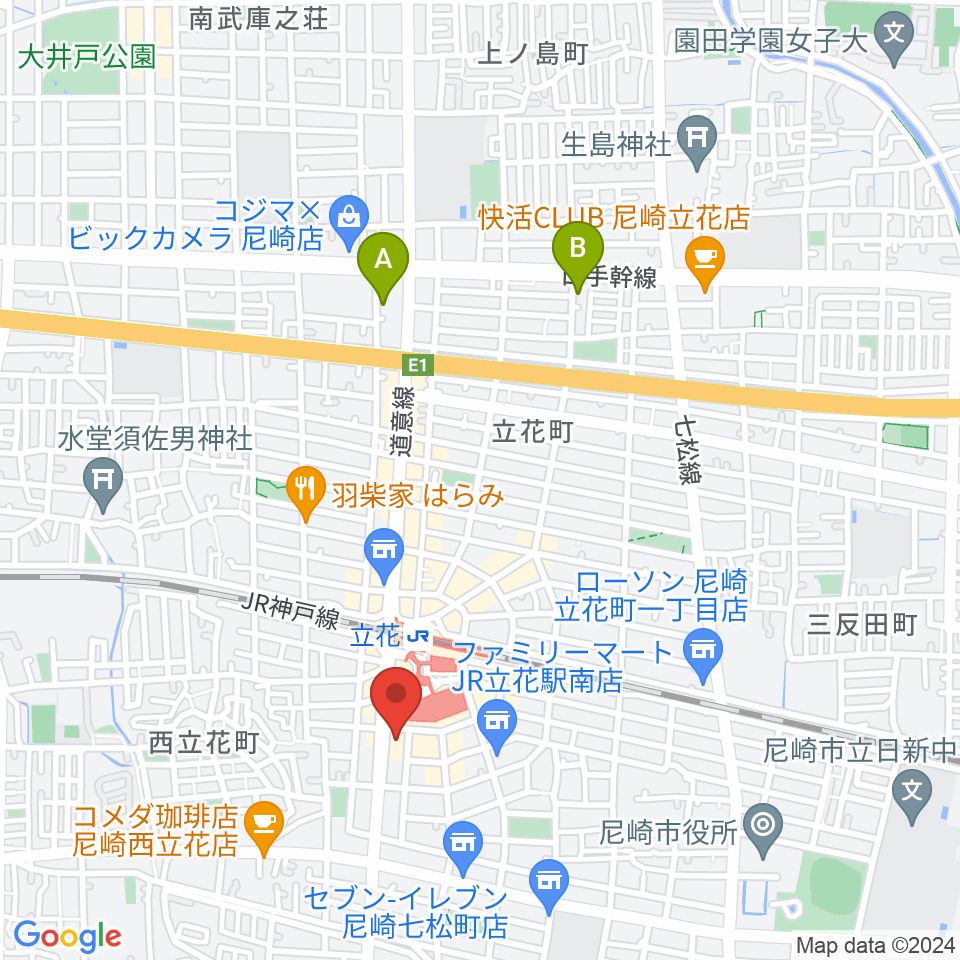 福永管楽器 ハーモニー楽器周辺のホテル一覧地図