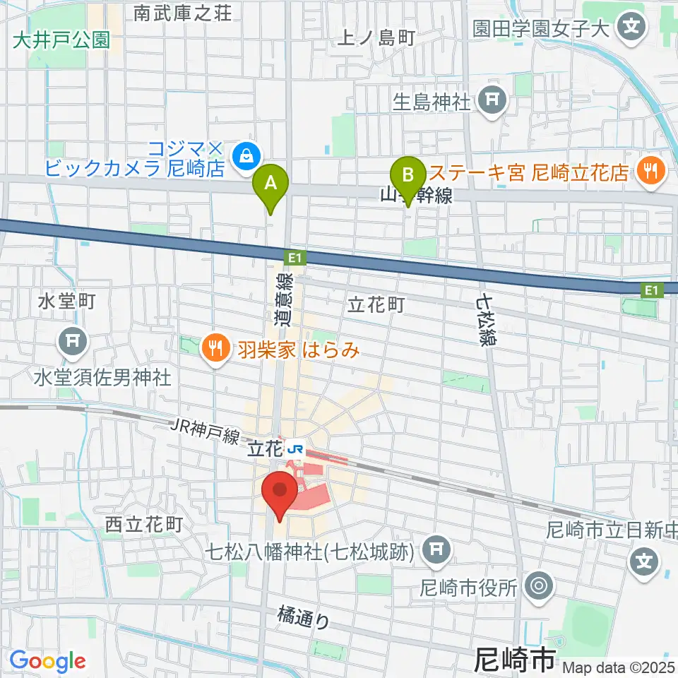 福永管楽器 ハーモニー楽器周辺のホテル一覧地図