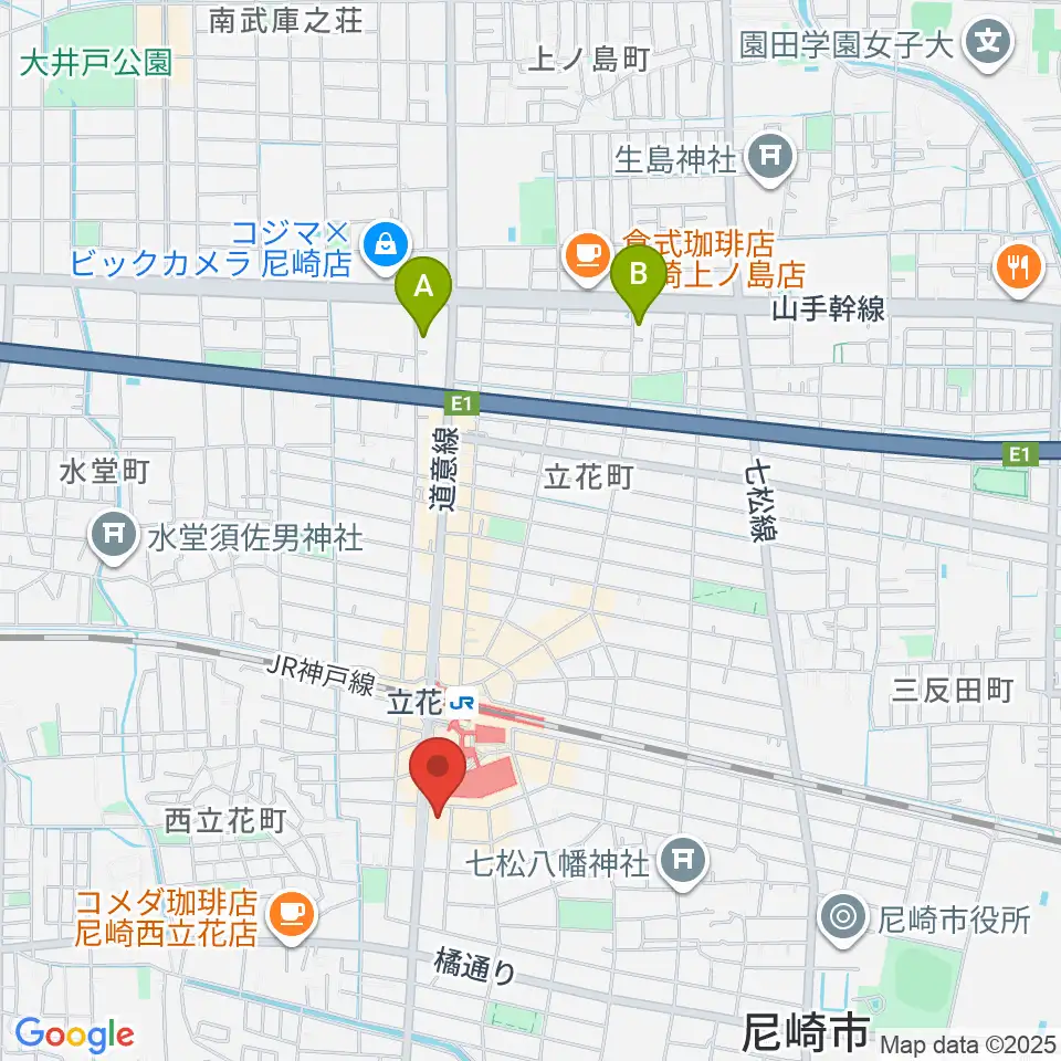 福永管楽器 ハーモニー楽器周辺のホテル一覧地図