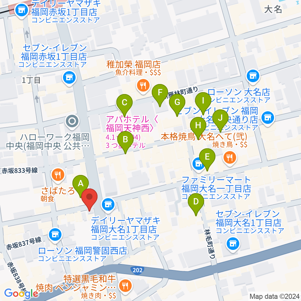 ムジカテラシマ周辺のホテル一覧地図