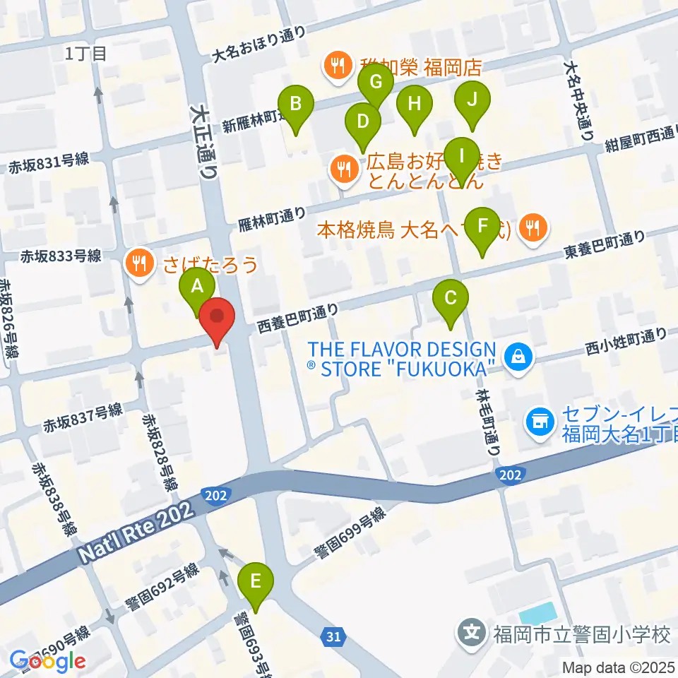 ムジカテラシマ周辺のホテル一覧地図