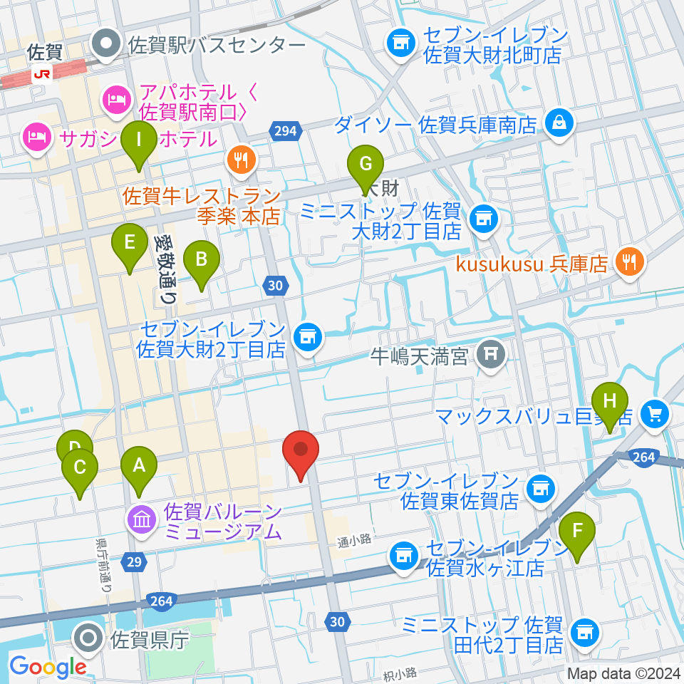 三根楽器店周辺のホテル一覧地図