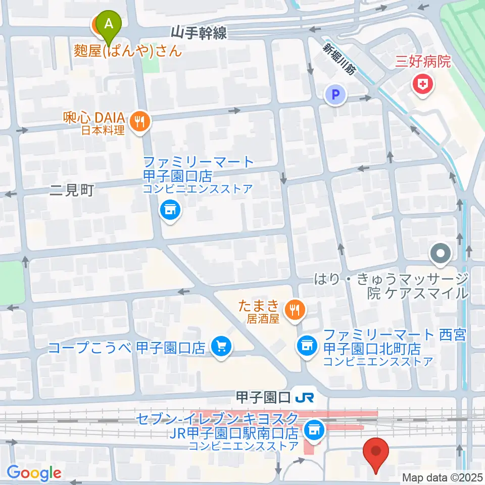 箏三絃なかにし周辺のホテル一覧地図
