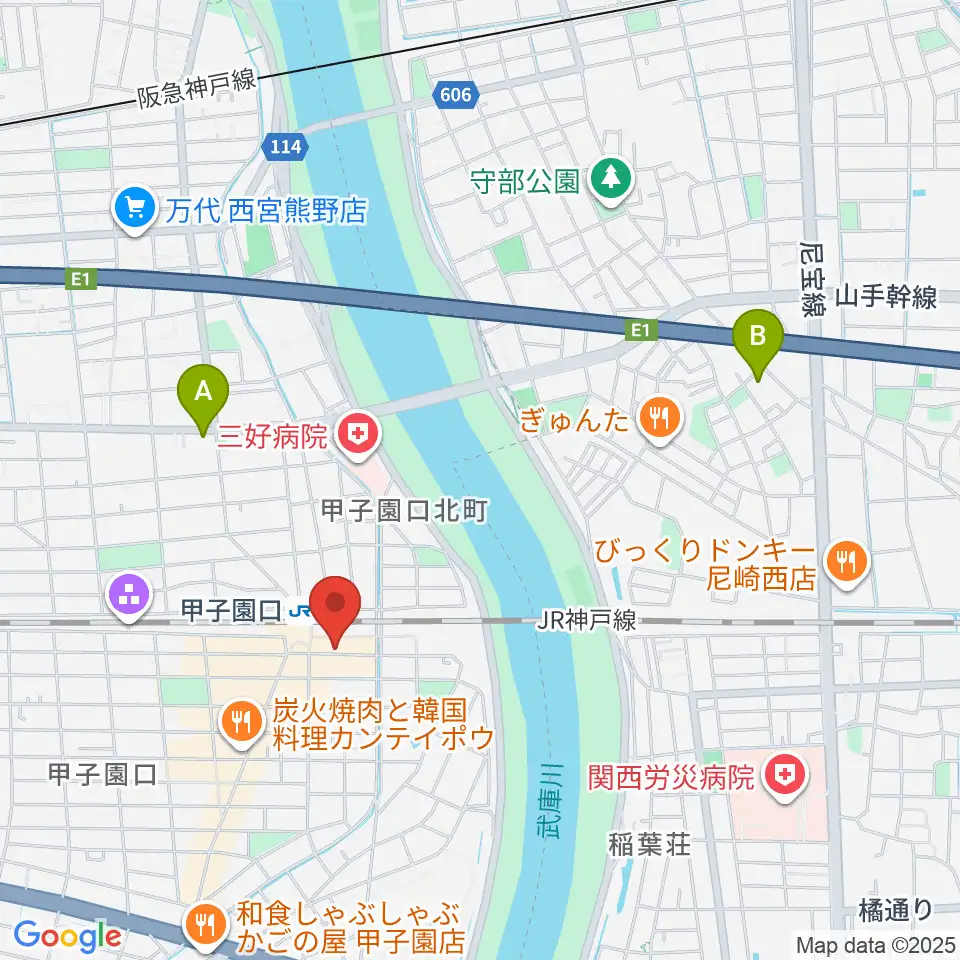 箏三絃なかにし周辺のホテル一覧地図