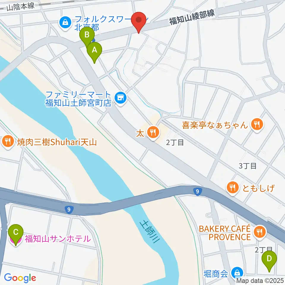 光陽堂 福知山本店周辺のホテル一覧地図