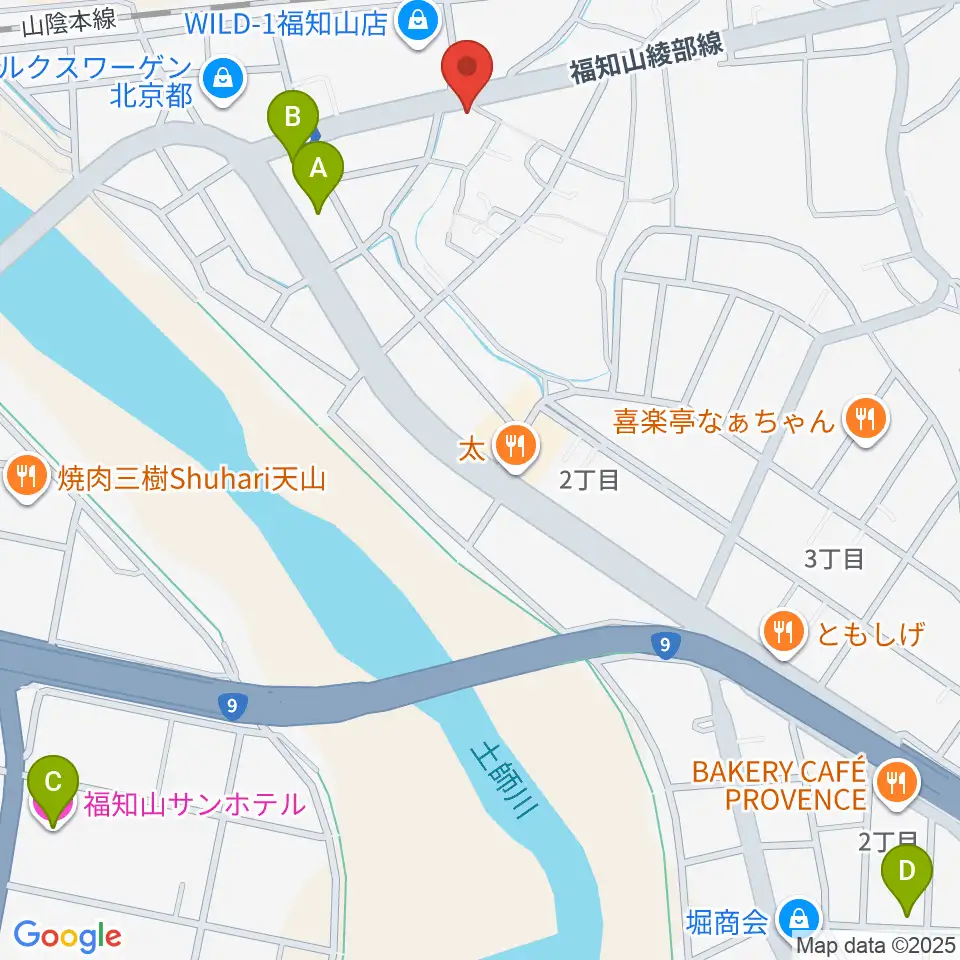 光陽堂 福知山本店周辺のホテル一覧地図