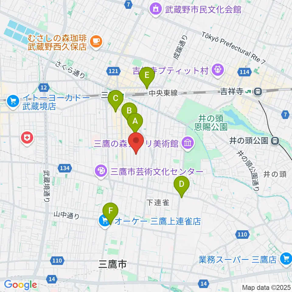 コントラバス専門店アット周辺のホテル一覧地図