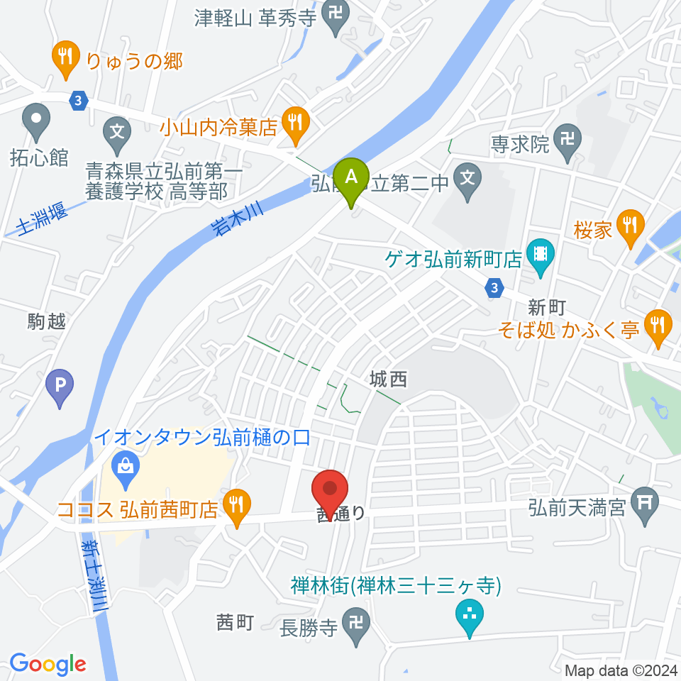 津軽三味線 まんじ三味線店周辺のホテル一覧地図
