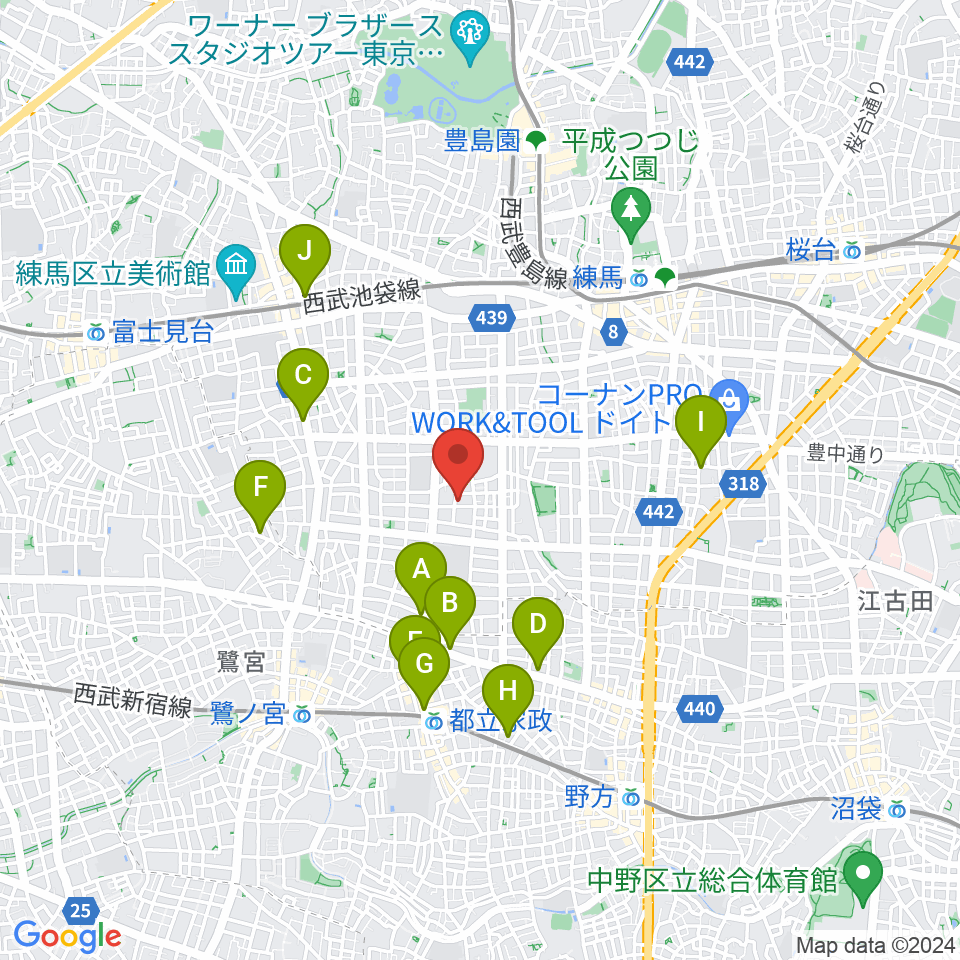 夢弦堂周辺のホテル一覧地図