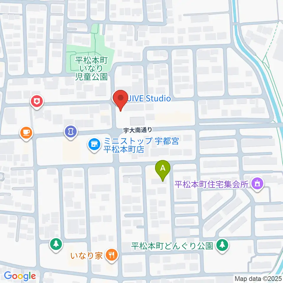 宇都宮JIVE Studio周辺のホテル一覧地図
