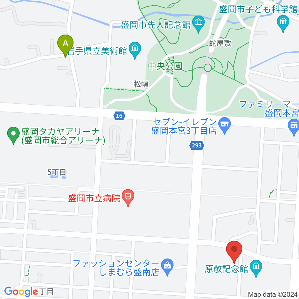 REDHOT盛岡周辺のホテル一覧地図