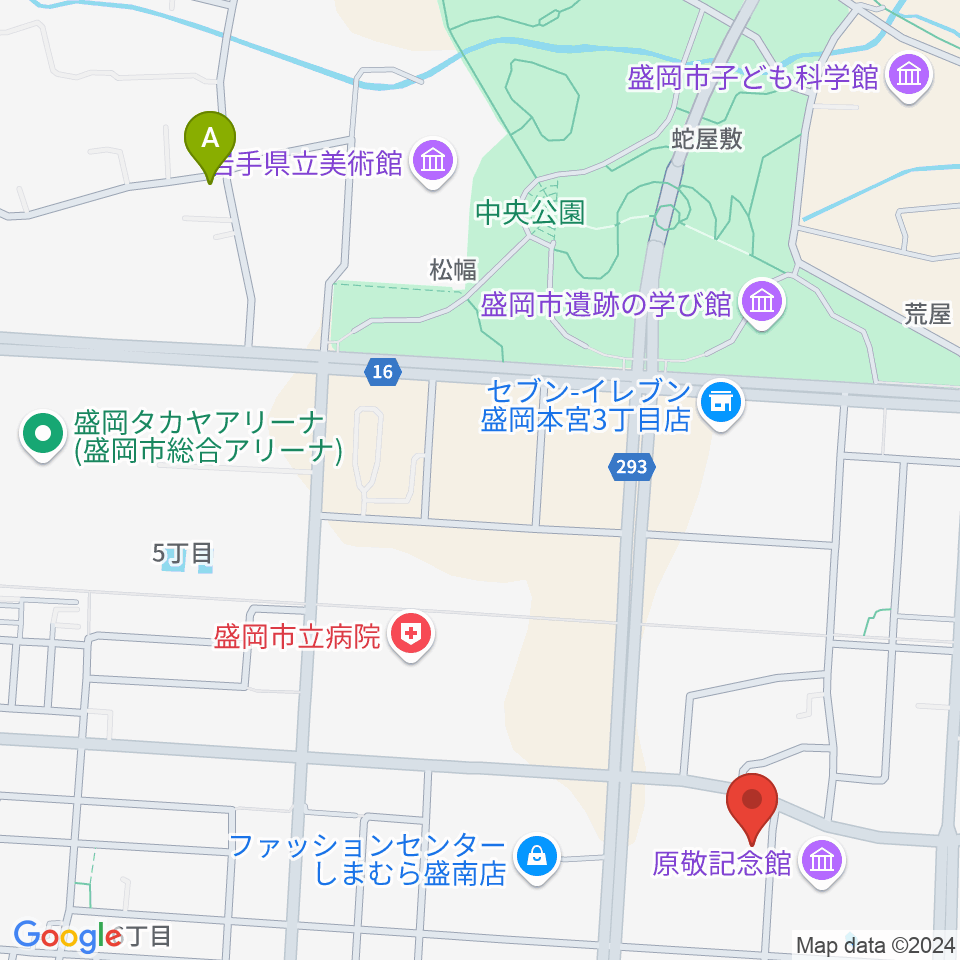 REDHOT盛岡周辺のホテル一覧地図