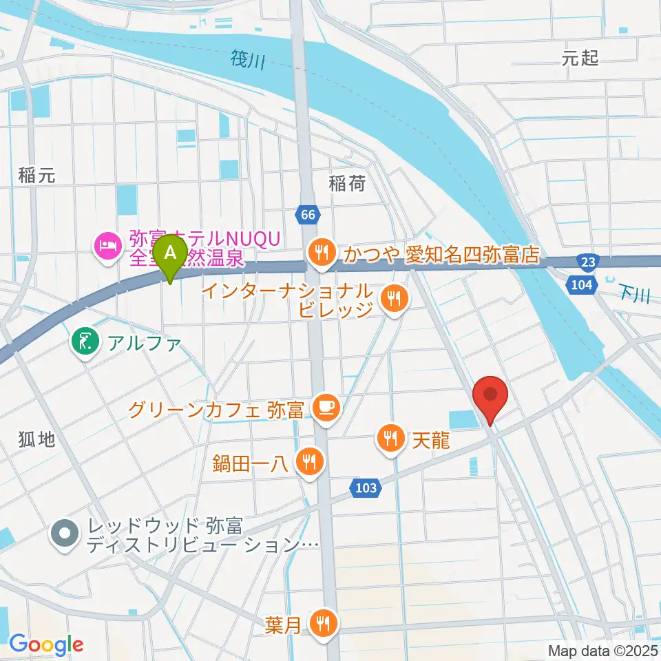 ギター工房フォーエム周辺のホテル一覧地図