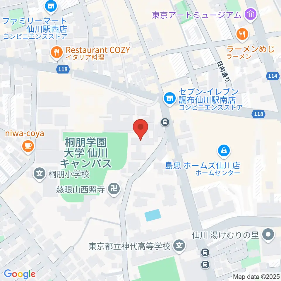 桐朋学園大学音楽学部周辺のホテル一覧地図