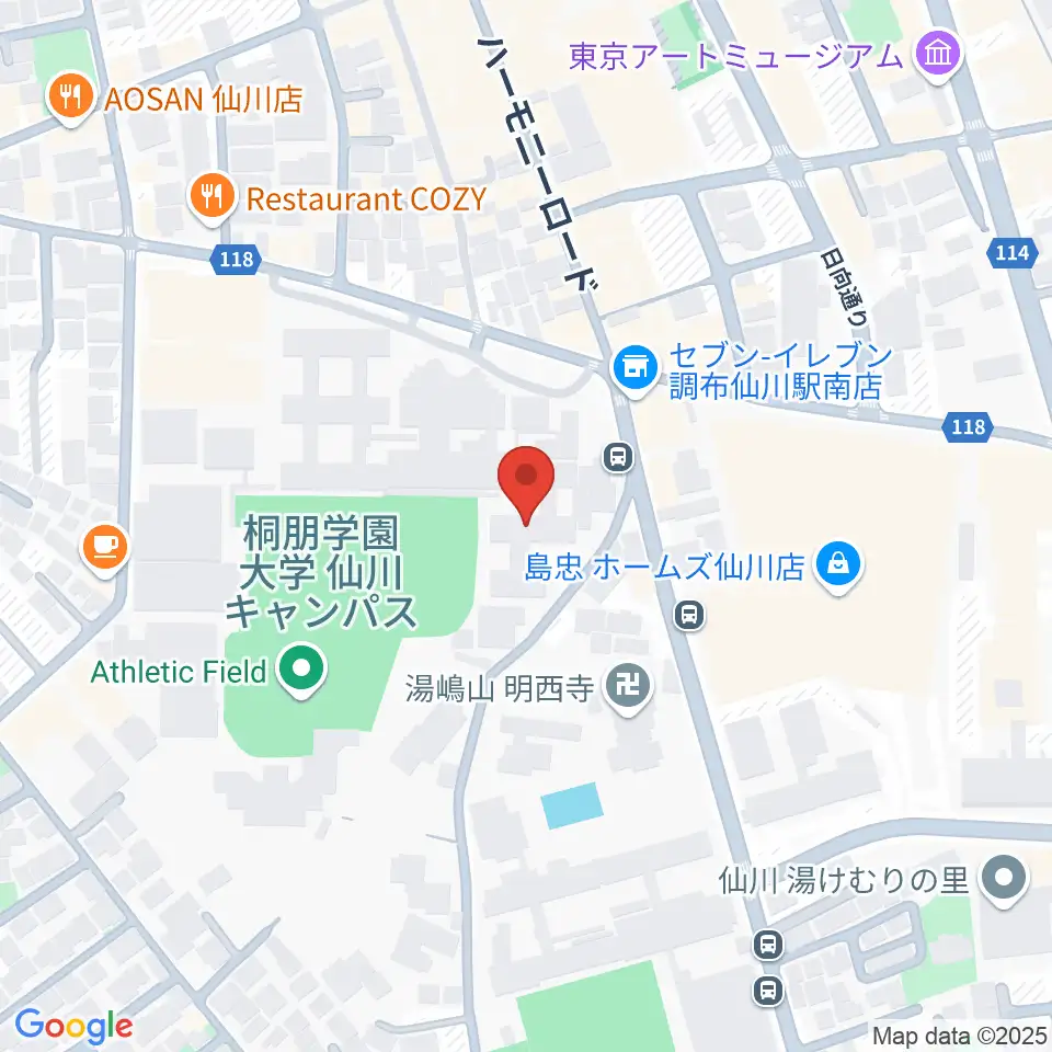 桐朋学園大学音楽学部周辺のホテル一覧地図