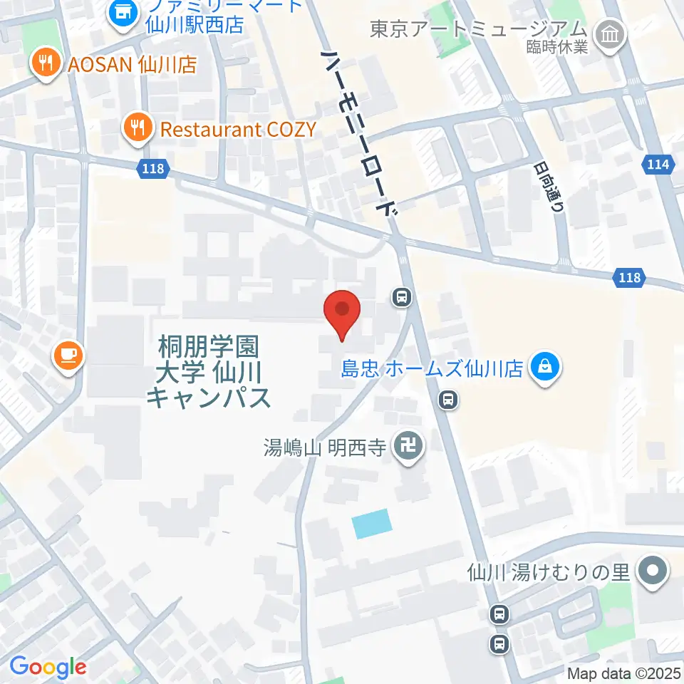 桐朋学園大学音楽学部周辺のホテル一覧地図