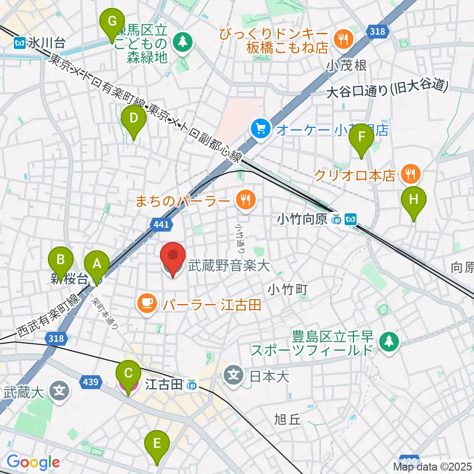 武蔵野音楽大学周辺のホテル一覧地図