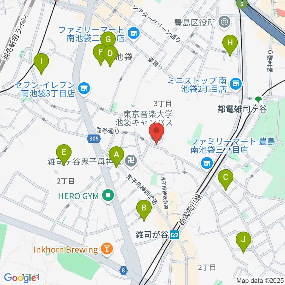 東京音楽大学周辺のホテル一覧地図