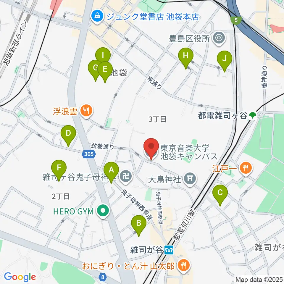 東京音楽大学周辺のホテル一覧地図