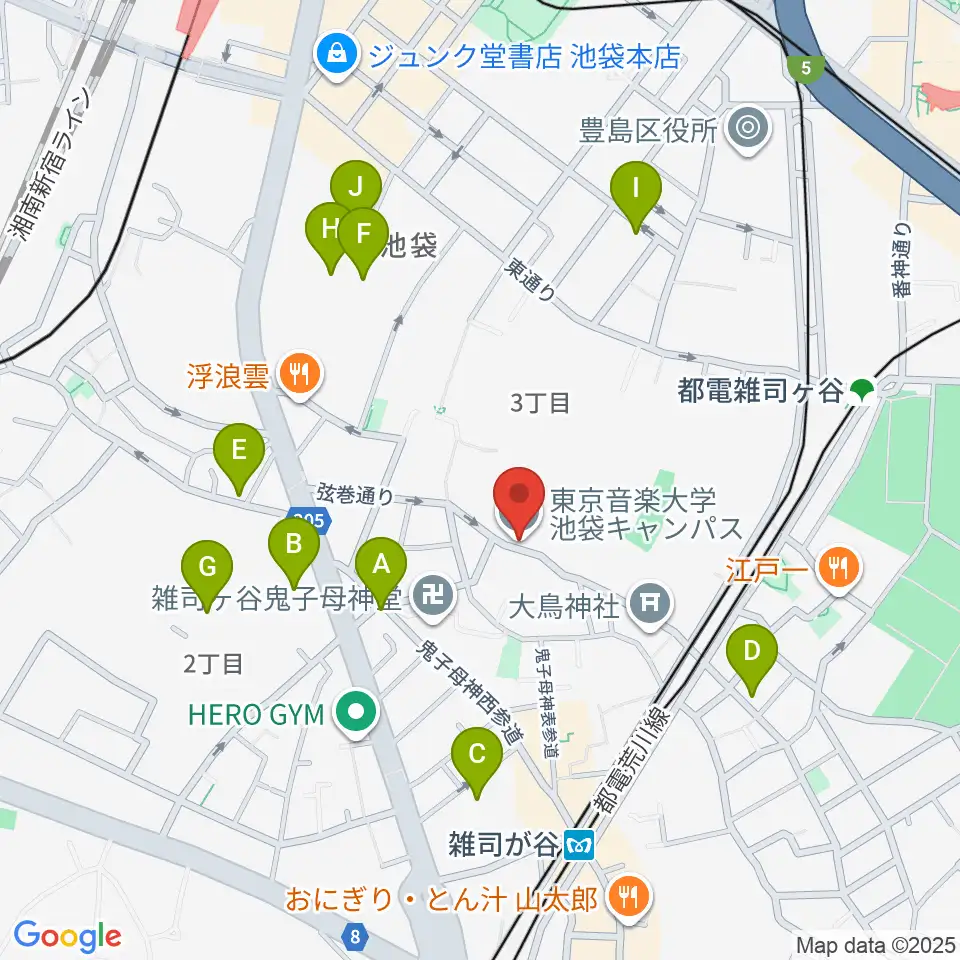 東京音楽大学周辺のホテル一覧地図