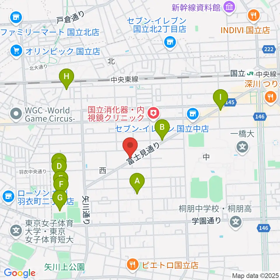 国立音楽大学附属高等学校音楽科周辺のホテル一覧地図