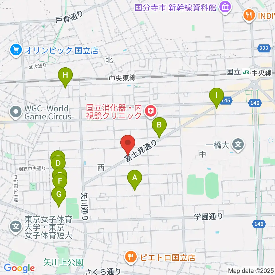 国立音楽大学附属高等学校音楽科周辺のホテル一覧地図