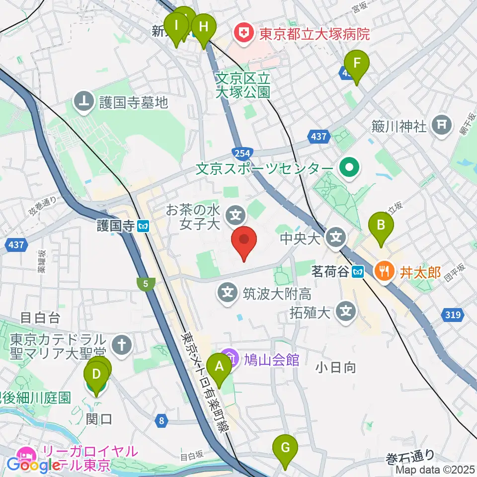 お茶の水女子大学・音楽表現コース周辺のホテル一覧地図