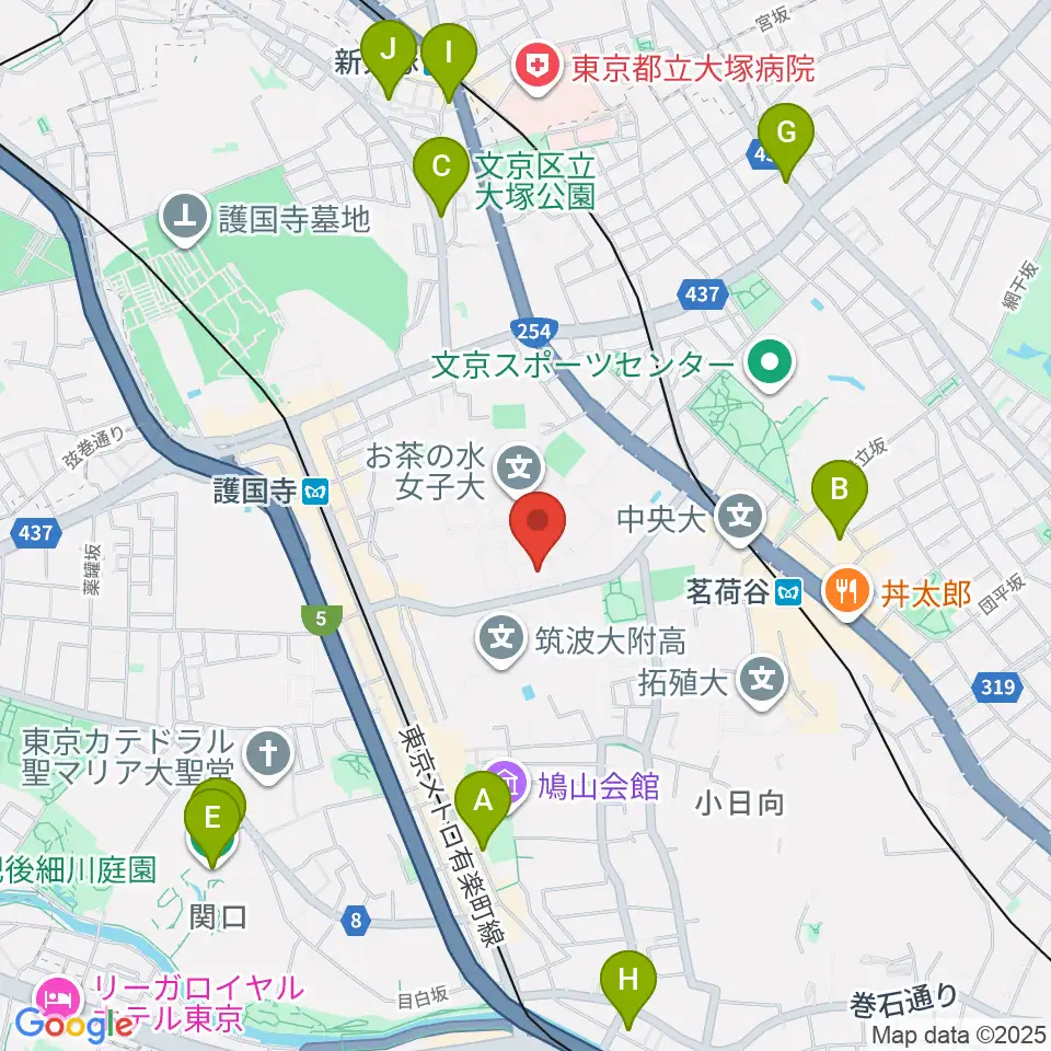 お茶の水女子大学・音楽表現コース周辺のホテル一覧地図