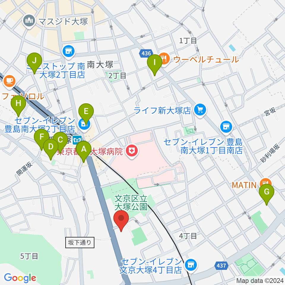 東邦音楽短期大学周辺のホテル一覧地図