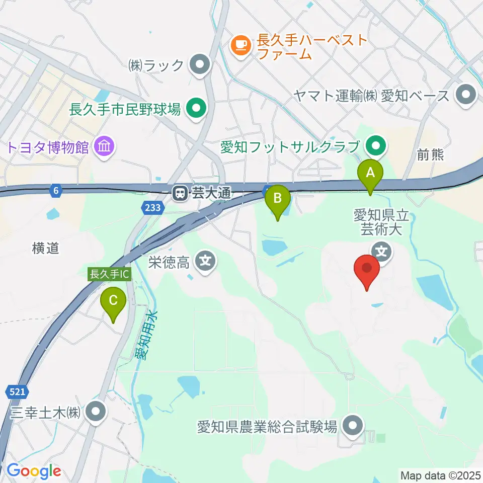 愛知県立芸術大学 音楽学部周辺のホテル一覧地図