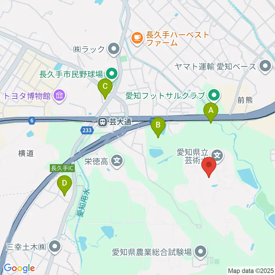 愛知県立芸術大学 音楽学部周辺のホテル一覧地図