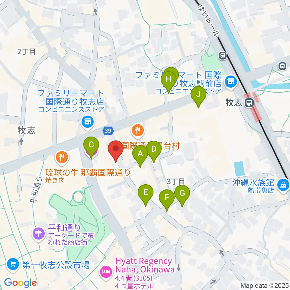 三線専門店ナビィ三線周辺のホテル一覧地図