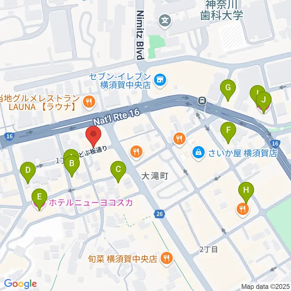 山口楽器店周辺のホテル一覧地図