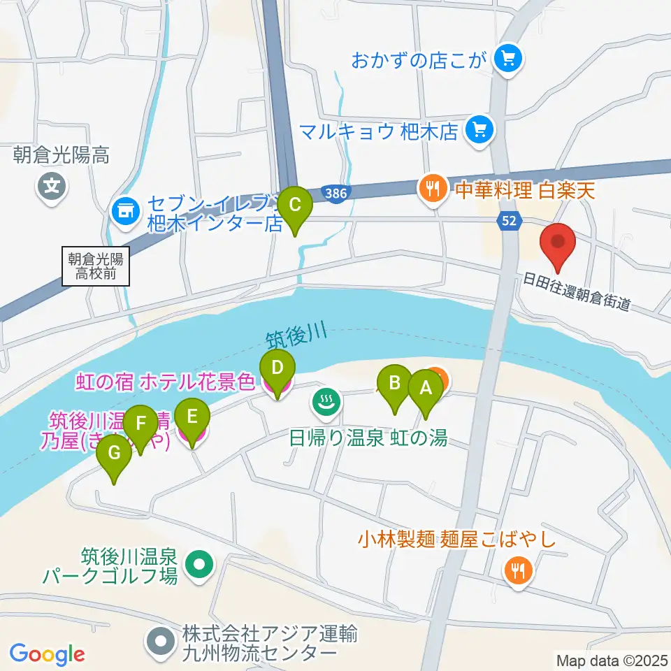沢田楽器 杷木本店周辺のホテル一覧地図