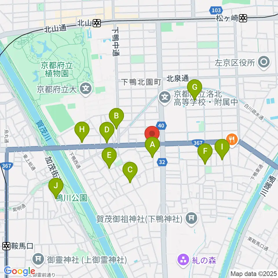 京都 月光堂楽器店周辺のホテル一覧地図