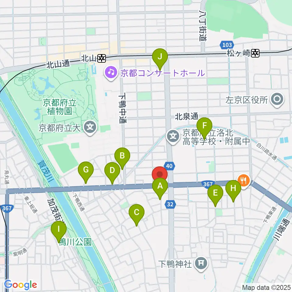 京都 月光堂楽器店周辺のホテル一覧地図