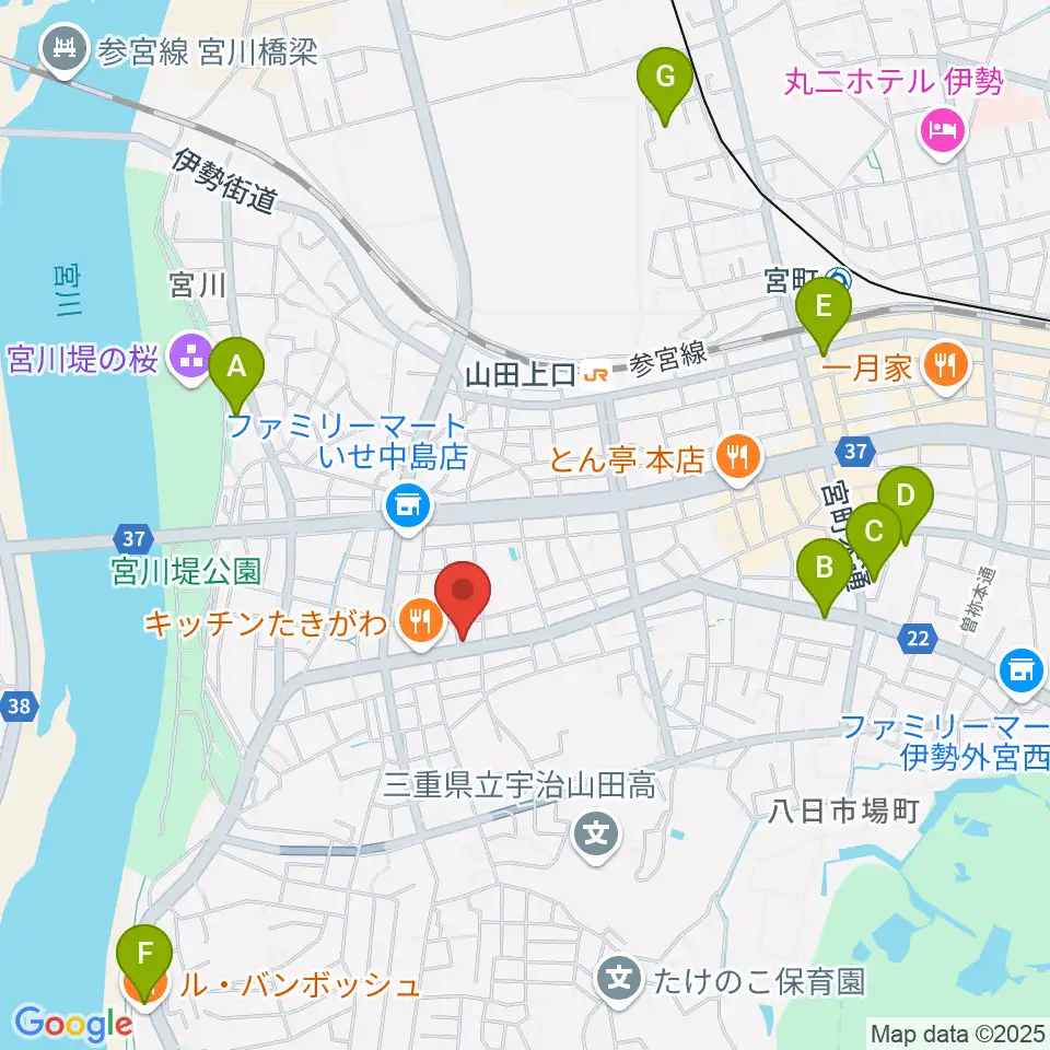 ギターズランド周辺のホテル一覧地図