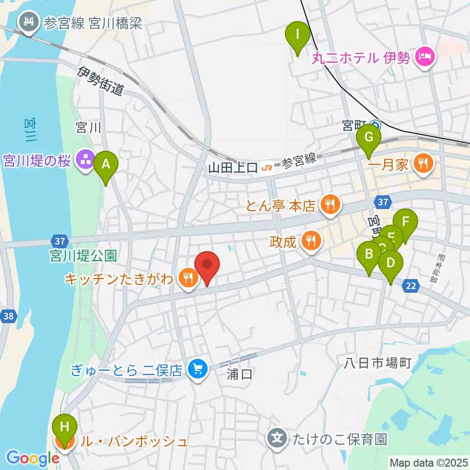 ギターズランド周辺のホテル一覧地図