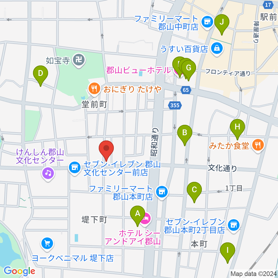 NOA楽器周辺のホテル一覧地図