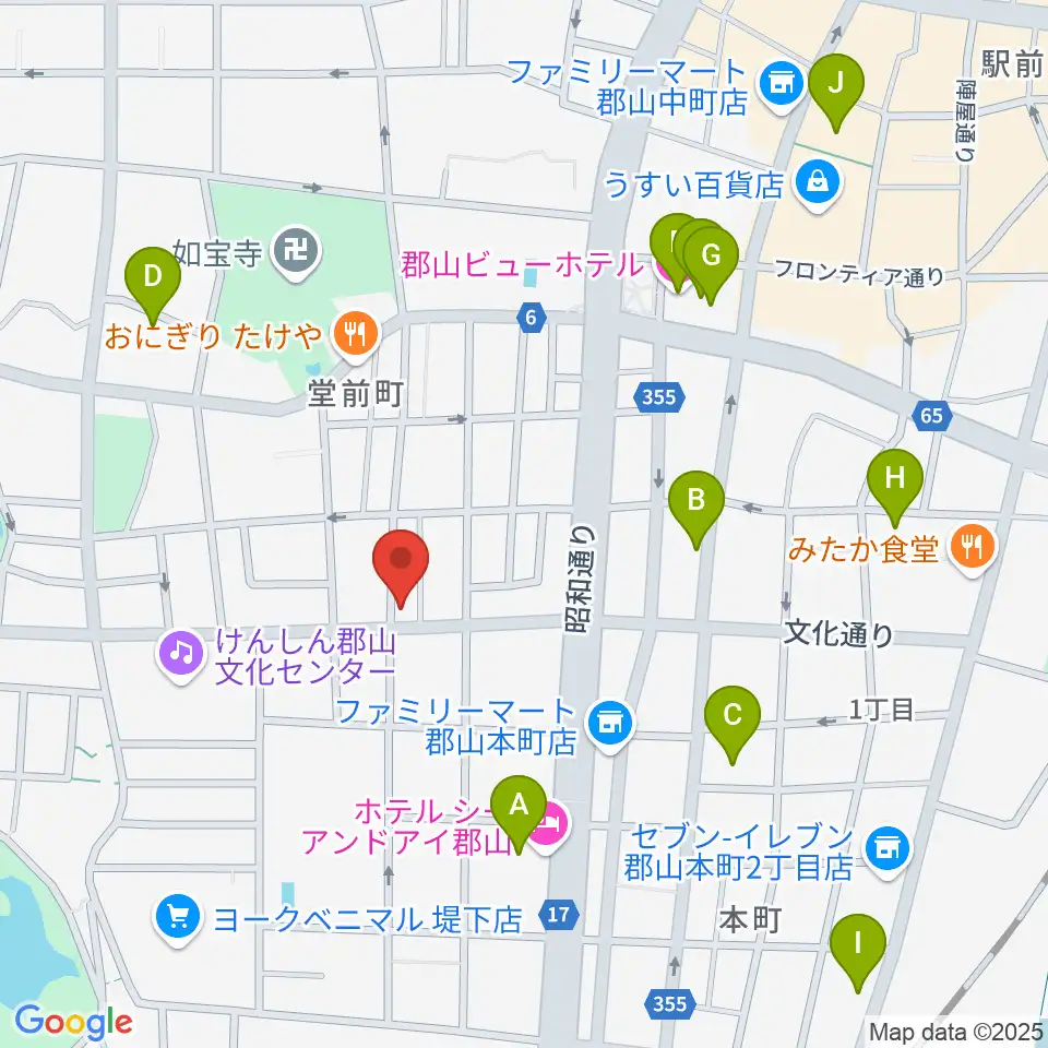 NOA楽器周辺のホテル一覧地図