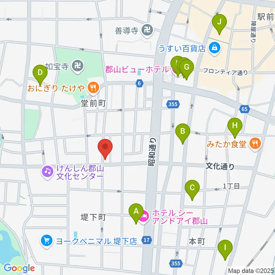 NOA楽器周辺のホテル一覧地図