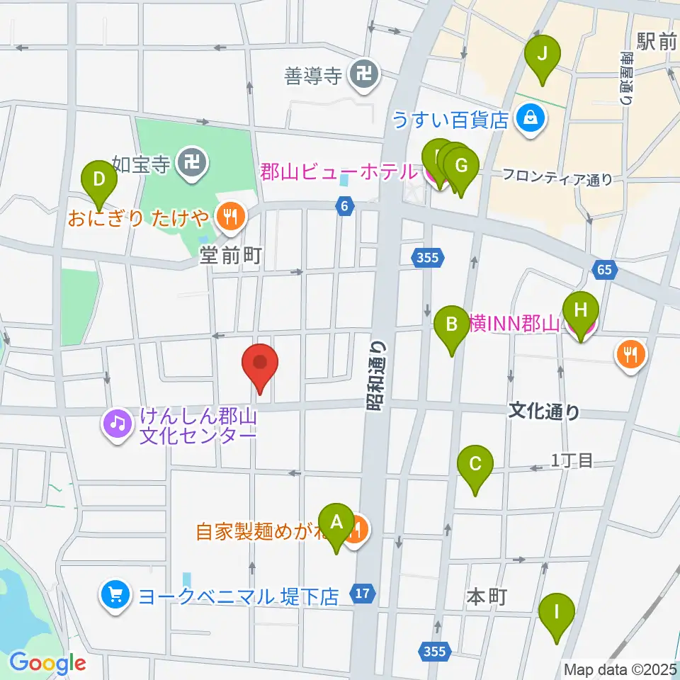 NOA楽器周辺のホテル一覧地図